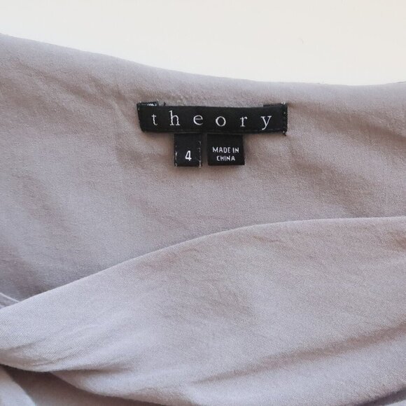 Theory Jaylyn Gray Draped Cowl Neck Asymmetric Strap Pocket Tank Mini Dress 4 - Picture 9 of 11